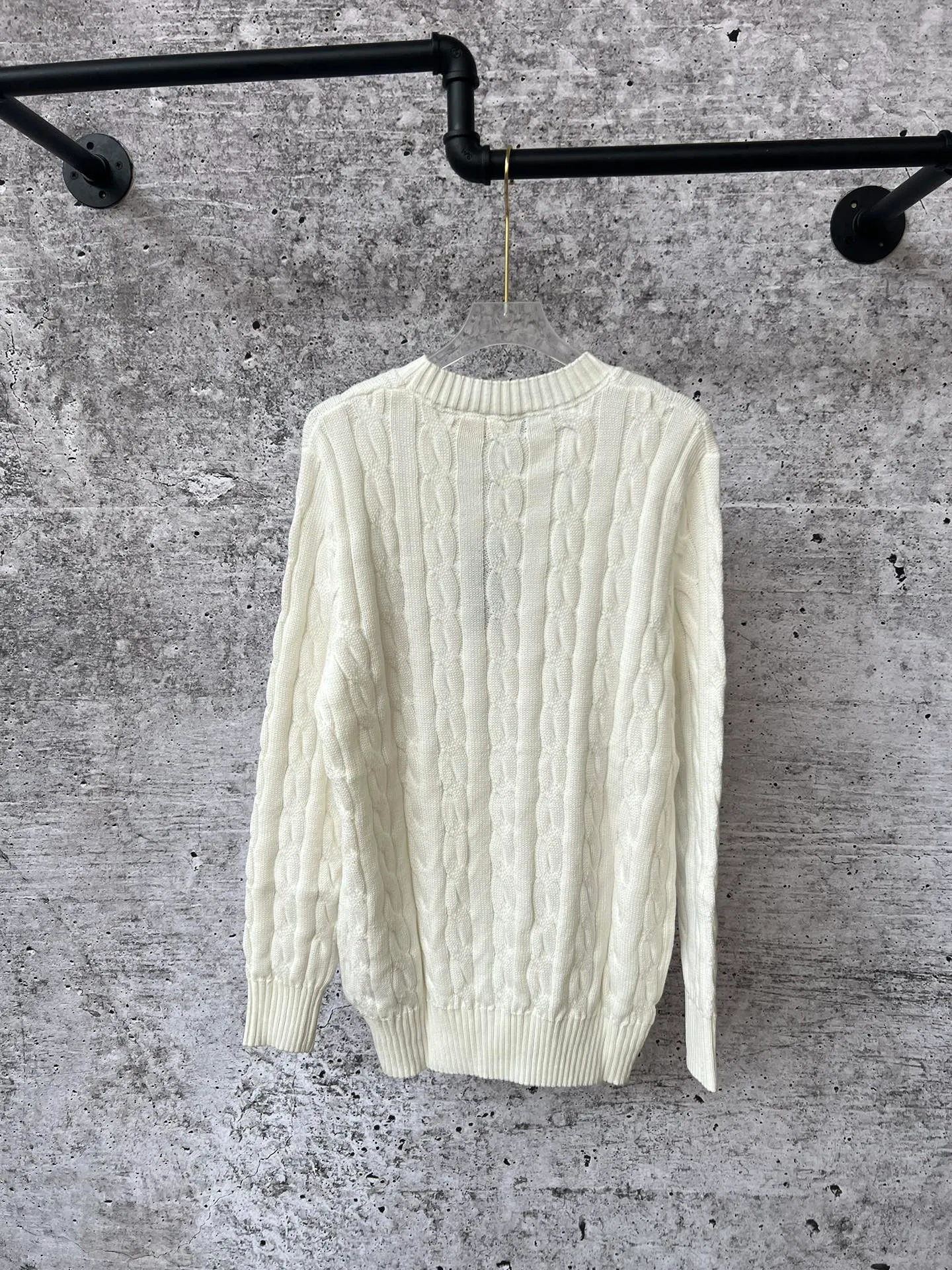 P230 Ralph Lauren men's and women's round neck rubberized sweater, made of the same pure cotton washed fabric as the original, no difference in craftsmanship details, original pony embroidery on the chest, restored one to one